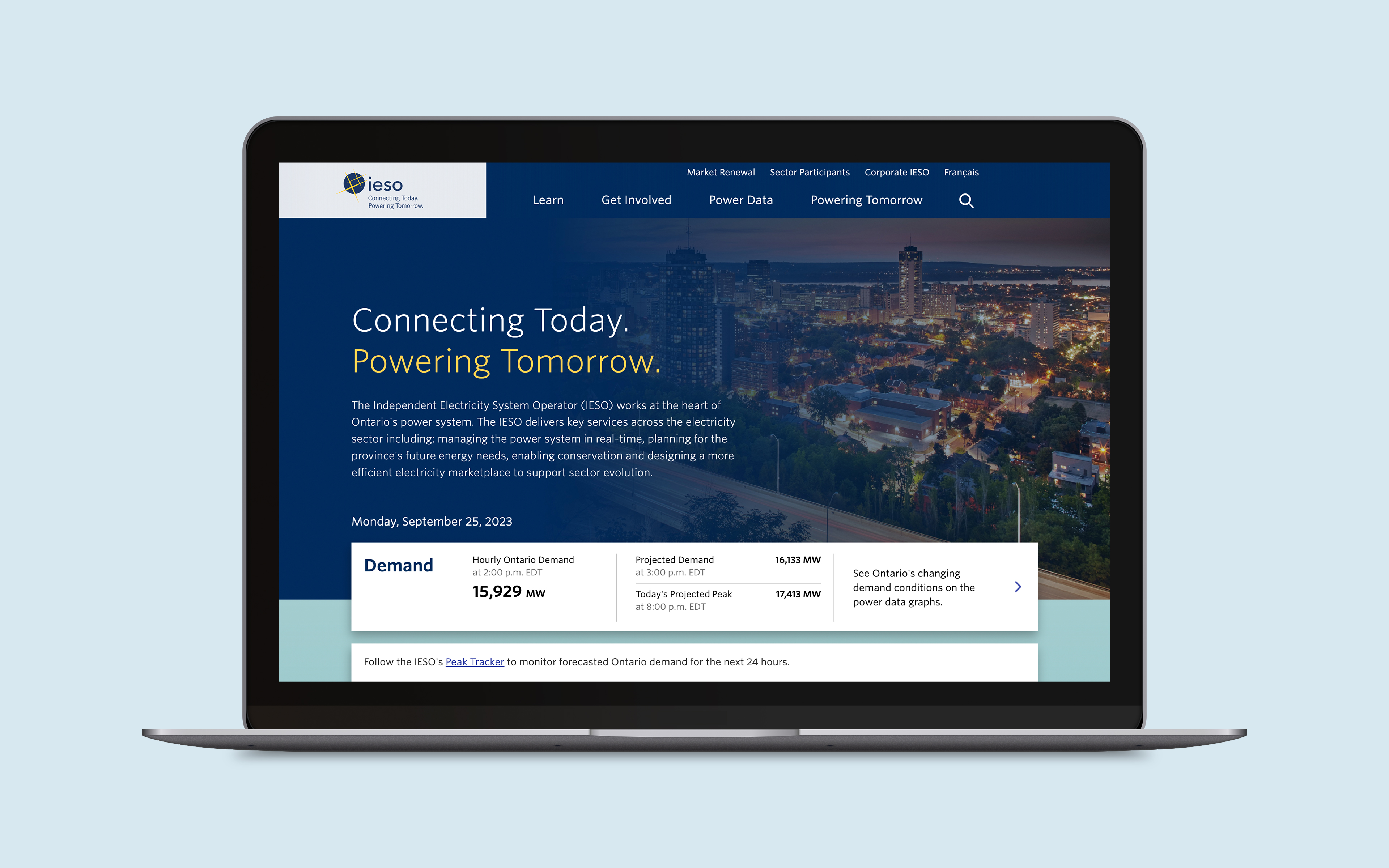 IESO Website home page