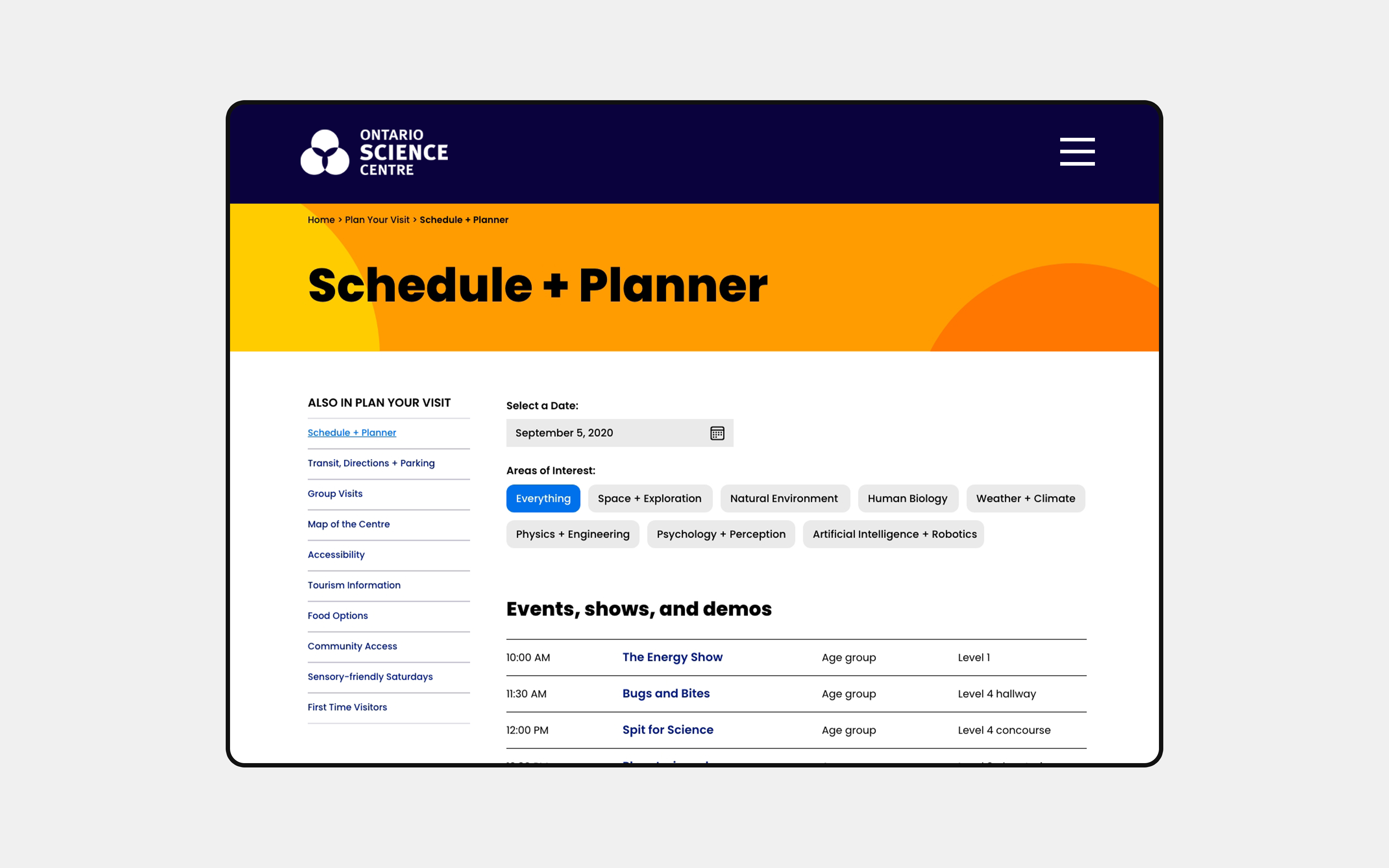 OSC internal webpage