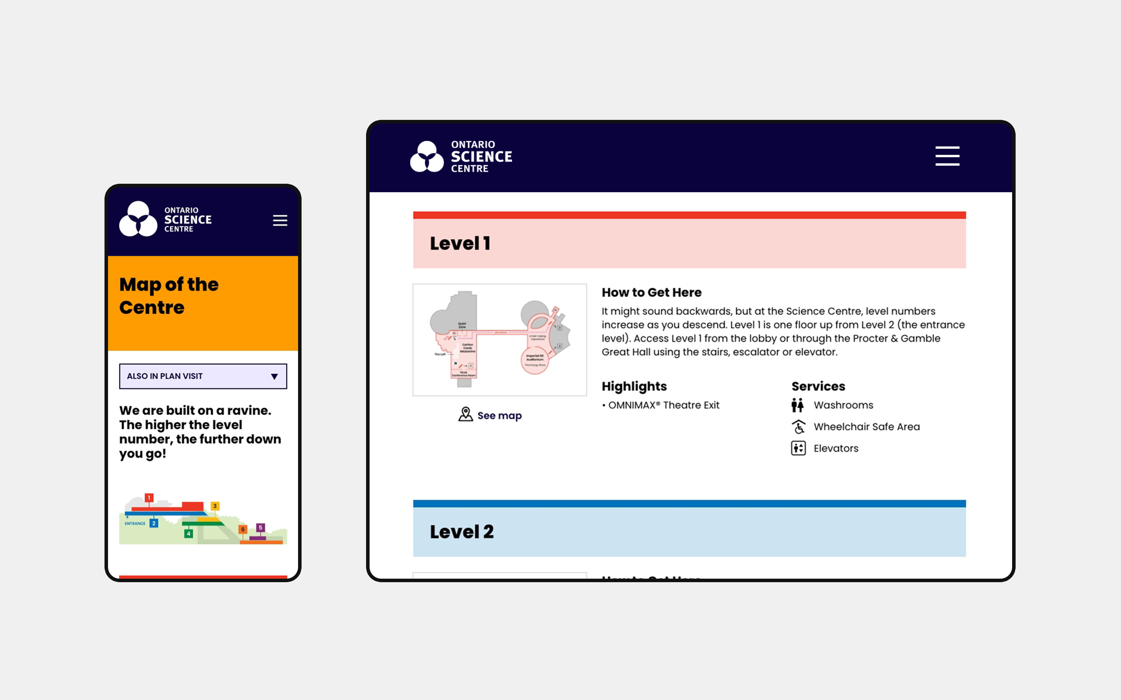 Tablet, and mobile view of OSC webpage